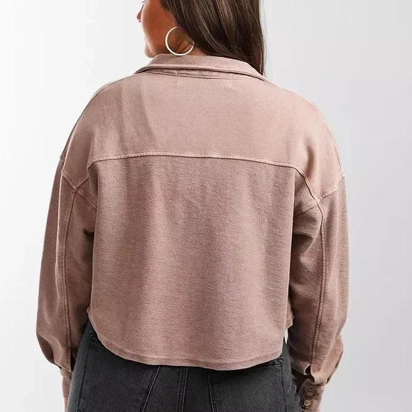 Oak & Trellis Reverse French Terry Shacket - Picture 2 of 13